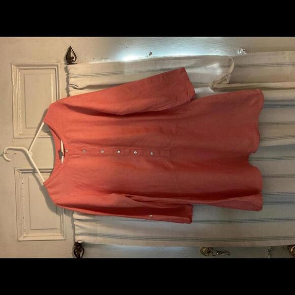 J. Jill Tops - J.Jill XL Salmon Linen Tunic (fits best size Large)